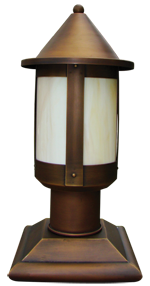 T-5090 Post Mount Lantern w/ T-5225 Square  Post Fitter 